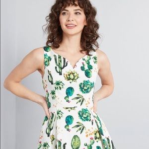 ModCloth Dashing Darling A-line Dress In Succulent